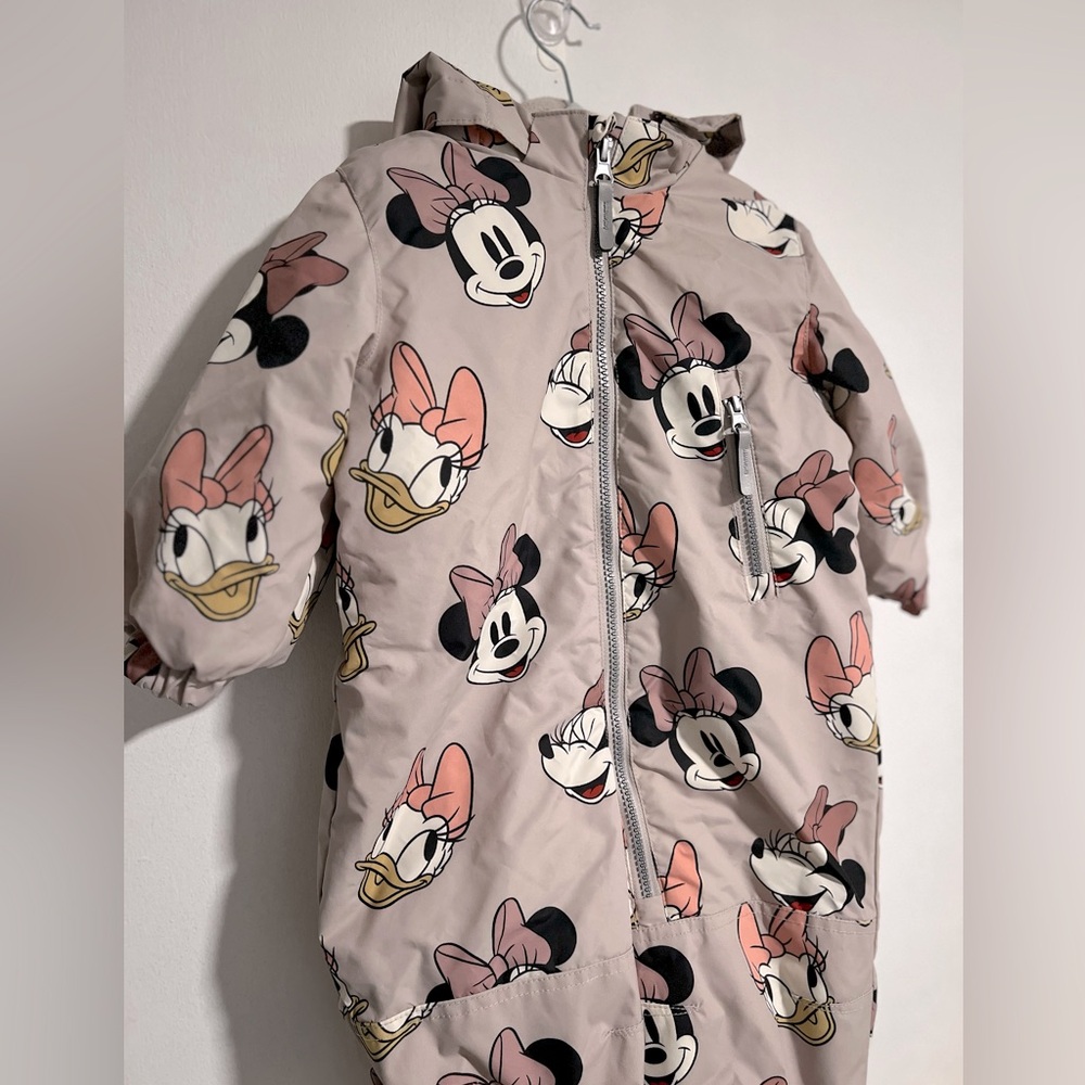 Minnie Mouse Water Repellent Snowsuit|Swimsuit:12months| Light Taupe - Picture 4 of 11